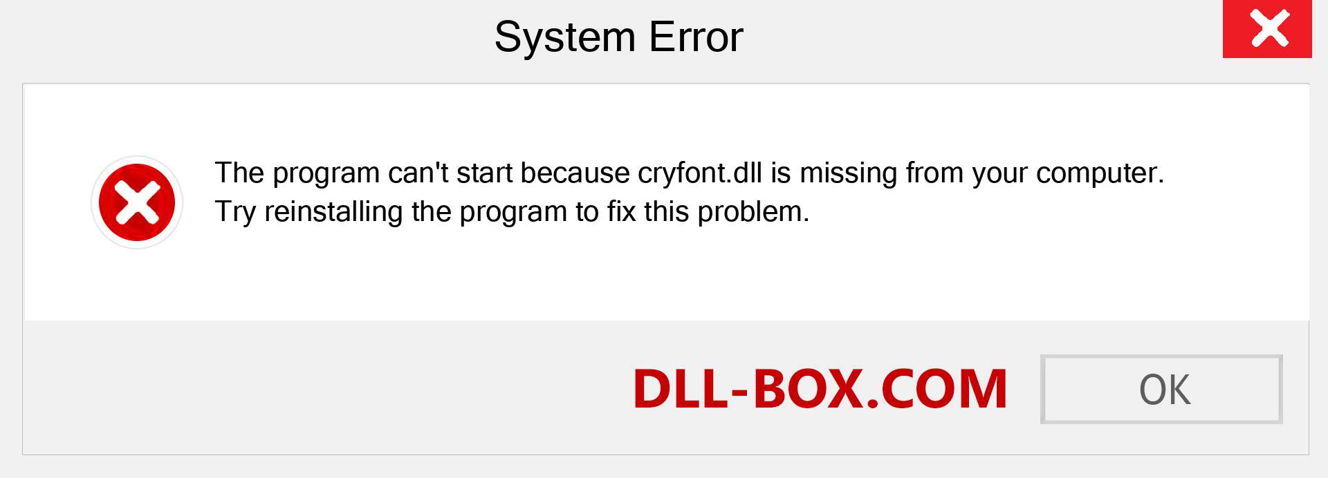  cryfont.dll file is missing?. Download for Windows 7, 8, 10 - Fix  cryfont dll Missing Error on Windows, photos, images