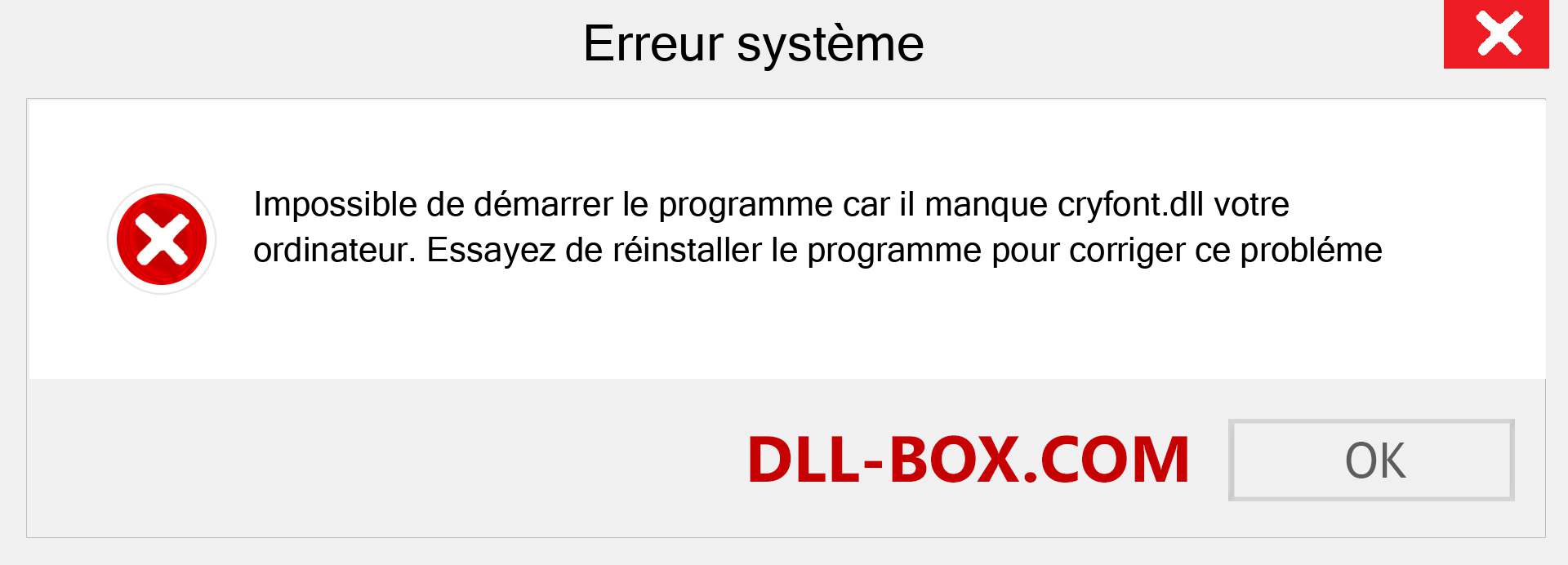 Le fichier cryfont.dll est manquant ?. Télécharger pour Windows 7, 8, 10 - Correction de l'erreur manquante cryfont dll sur Windows, photos, images